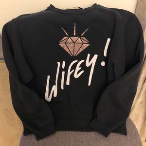 The Laundry Room Glitter Wifey Sweatshirt